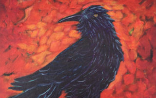 Raven painting by Maureen White, Urban Pastures Art