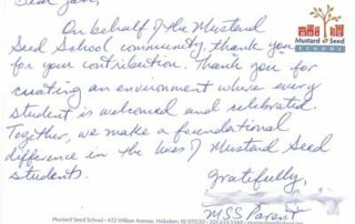 Handwritten thank-you note makes donors feel special