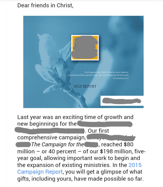 bad nonprofit fundraising email
