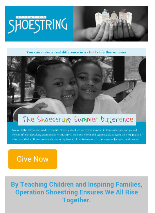 Nonprofit email newsletter that follows best practices