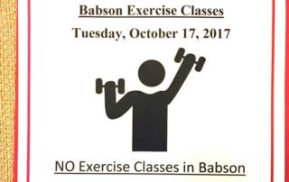 Flier that seems to say there are exercise classes but there are no exercise classes
