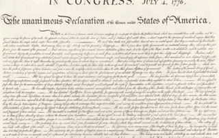 Image of the opening of the Declaration of Independence